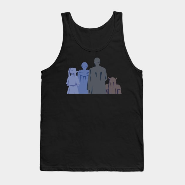 Hero Party Sousou no Frieren Anime Characters Silhouette October 2023 SNF38 Tank Top by Animangapoi